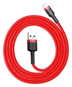 Baseus Cafule USB Zibens vads 2.4A 1m (melns + sarkans)