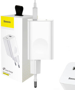 Baseus uzlādes ātrais lādētājs USB 3.0 - balts