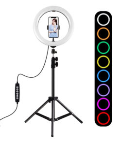 Puluz 1.1m tripod with RGBW LED lighting 26cm vlog / stream / smartphone PKT3044