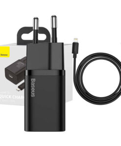 Baseus Super Si Quick Charger 1C 20W with USB-C cable for Lightning 1m (black)