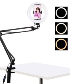 Desktop arm stand Puluz with 20cm LED Vlogging Ring PKT3089B