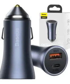 Baseus Golden Contactor Pro Car Charger USB + USB-C, QC4.0+, PD, SCP, 40W (gray)