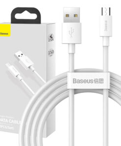 Baseus Simple Wisdom Data Cable Kit USB to Micro 2.1A (2PCS/Set) 1.5m White