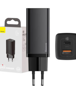 Ātrā Ceļojuma Lādētājs Baseus GaN2 Lite USB+C 65W EU (melns)