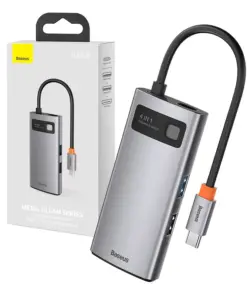 Hub 4in1 Baseus Metal Gleam Series, USB-C to USB 3.0 + USB 2.0 + HDMI + USB-C PD