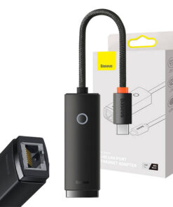 Baseus Lite sērijas USB-C uz RJ45 tīkla adapteris, 100Mbps (melns)