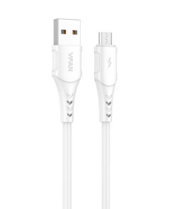 USB uz Micro USB kabelis VFAN Krāsains X12, 3A, 1m (balts)