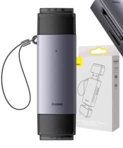 Baseus Lite Series SD/TF atmiņas karšu lasītājs, USB + USB-C (pelēks)