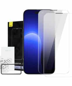 Baseus Crystal rūdīts stikls Putekļu necaurlaidīgs 0.3mm priekš iPhone 14 Pro (2 gab)