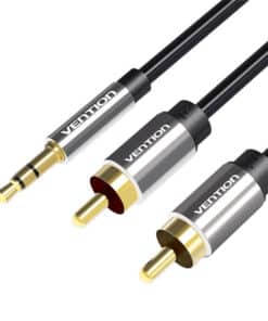 Kabelis Audio 2xRCA līdz 3.5mm Vention BCFBD 0.5m (melns)