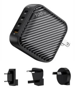 INVZI GanHub 3x USB-C + USB wall charger, 100W, EU/UK/AU/US (black)