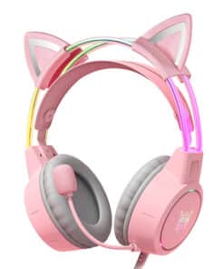 ONIKUMA X15Pro Gaming Headphones Pink/Cat Ears