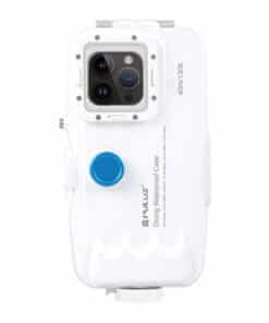 Puluz plastic waterproof case for iPhone 15 Plus/15 Pro Max/14 Plus/14 Pro Max/13 Pro Max/12 Pro Max/11 Pro Max (white)
