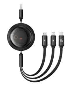 3-in-1 Baseus Free2Draw USB to M+L+C 100W cable, 1.1 m (black)