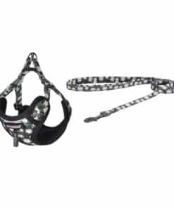 Dogness walking set leash 1,5m+harness for dog (multicolor)