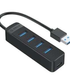 Orico TWU3 USB līdz 4x USB 3.0 centrmezgla adapteris (melns)