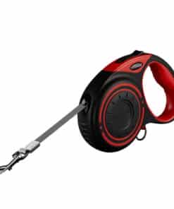 Dogness automatic leash 5m with flashlight and bag container (red)