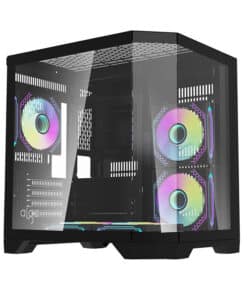 Darflash FT350 datora korpuss + 5 aRGB ventilatori (melni)