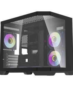 Darflash FT418 datora korpuss + 6 aRGB ventilatori (melni)
