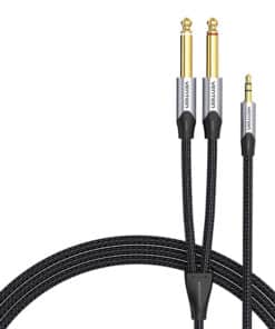 Audio cable mini jack 3.5mm to 2x jack 6.35mm male Vention BARHL 10m