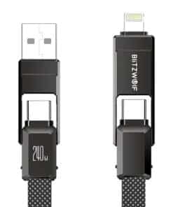 Blitzwolf BW-HDC7 4-in-1 USB+C+Lightning cable 240W 1.2m (black)