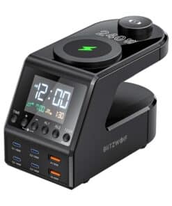 Blitzwolf BW-FW10 modinātājs ar lādētāju 2xUSB-A, 4xUSB-C, 240W