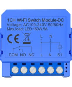 1-kanālu WiFi slēdža modulis ar bezsprieguma kontaktu Avatto WSM16-DC32V-1