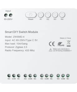 ZigBee 4-channel switch module with voltage-free DC 32V contact Avatto ZWSMMD-4-250V