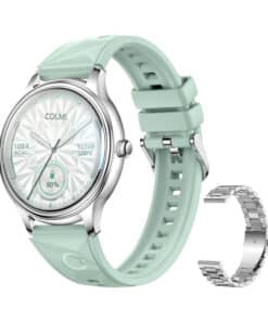 COLMI L28 Smart Watch (Silver-green + silver steel strap)